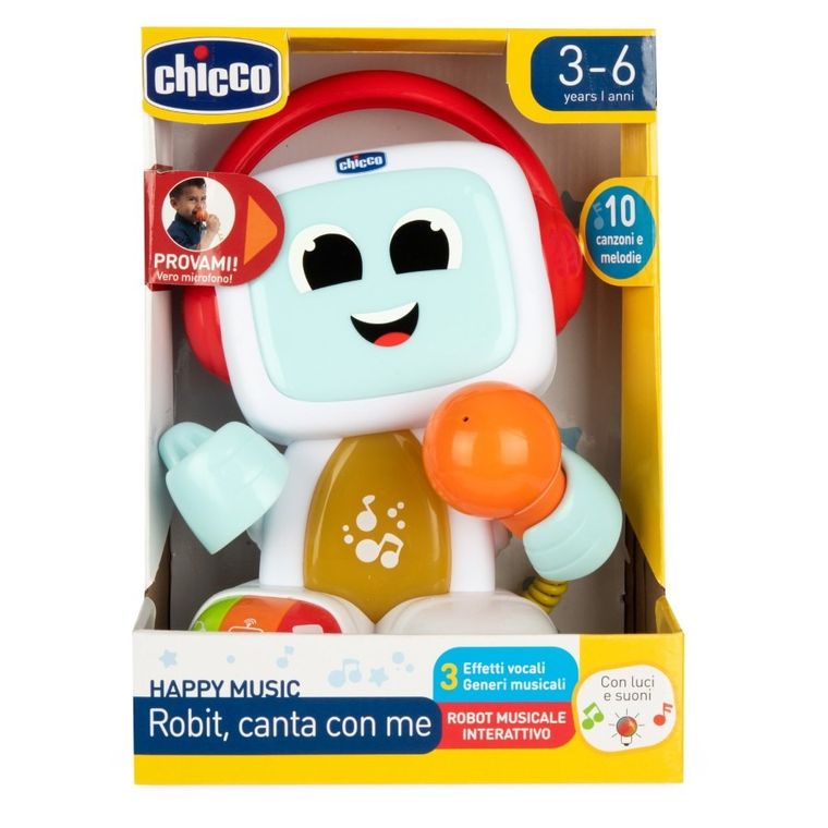 Chicco, Happy Music, Robit, Robot Śpiewający Karaoke, zabawka interaktywna 2w1