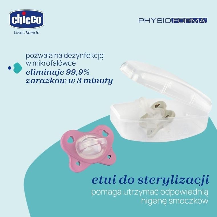 Chicco, PhysioForma Dual Soft, smoczek uspokajający, silikonowy, różowy, 6-16m, 2 szt.