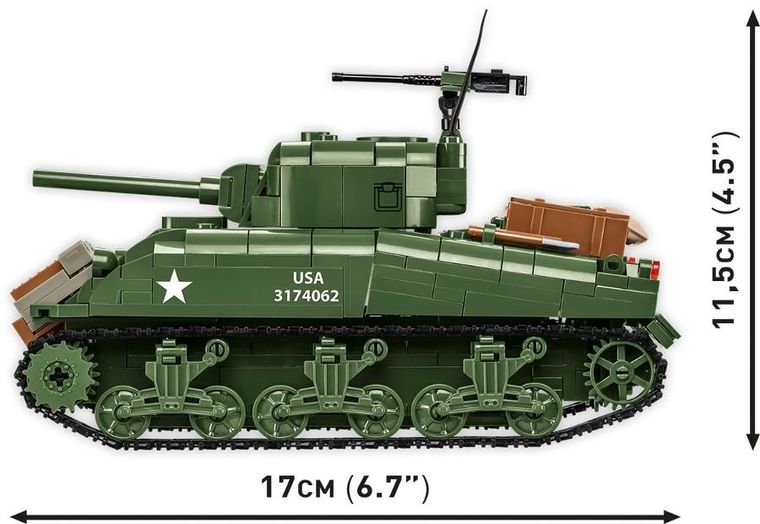Cobi, Historical Collection WWII, M4A1 Sherman, klocki, 663 elementy