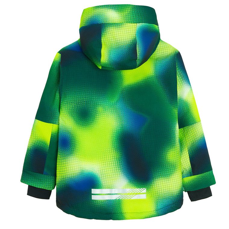 Cool Club, Wodoszczelna kurtka narciarska chłopięca z kapturem, ocieplana, zielona
