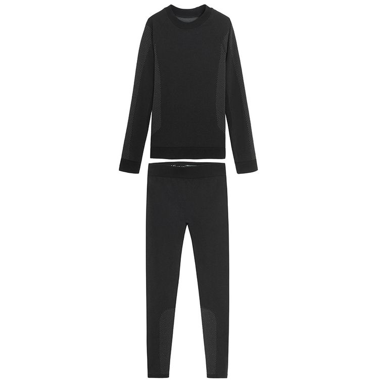 Czarna koszulka termoaktywna z domieszką wełny NOWEAR