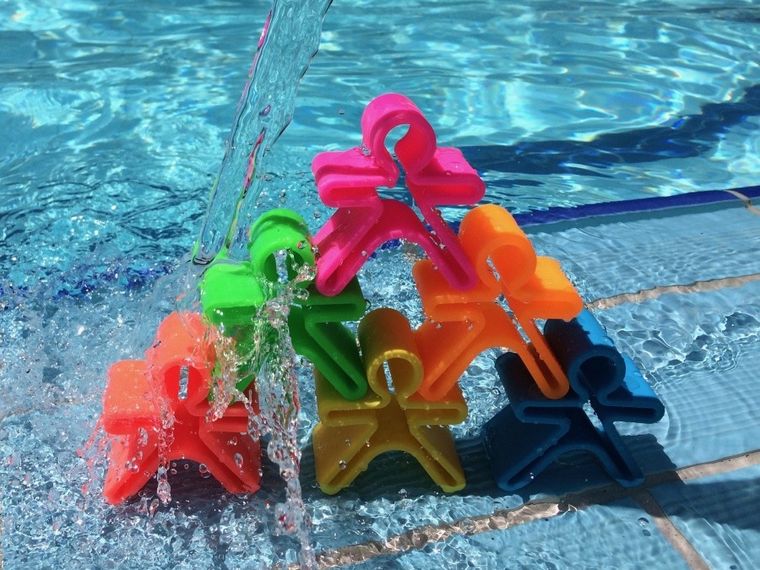 Dena, ludzik i domek, klocki silikonowe, yellow