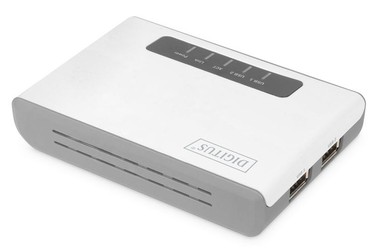 Digitus, serwer sieciowy, wielofunkcyjny, bezprzewodowy, 2-portowy, USB 2.0, 300MBPS, DN-13024