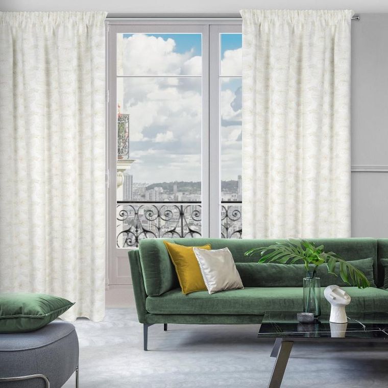 Eurofirany, zasłona zaciemniająca gotowa, Marigold. na taśmie, 140-300 cm, biały