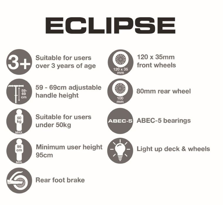 EVO, Eclipse, hulajnoga trójkołowa, niebieska
