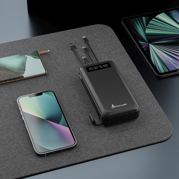Extralink, EPB-084 20000mAh, powerbank, USB-C, czarny