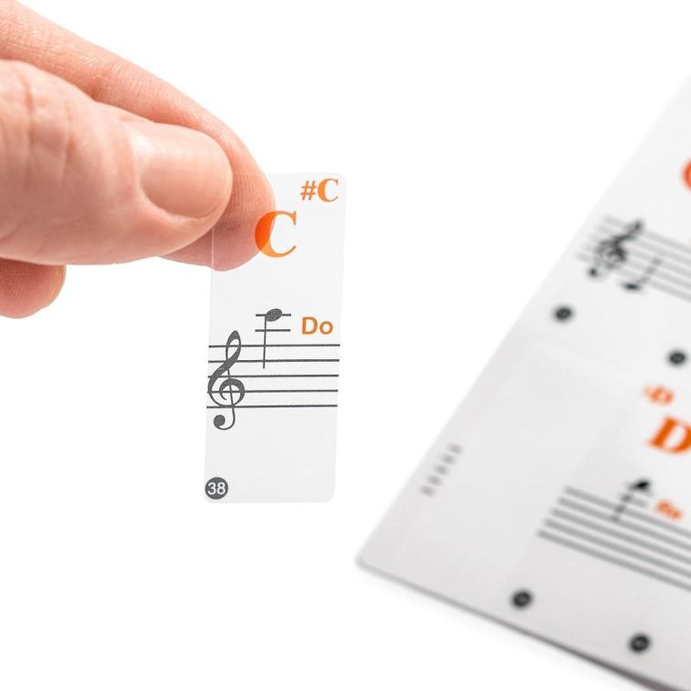 Gadget Master, naklejki do nauki gry na pianinie, keyboardzie, fortepianie