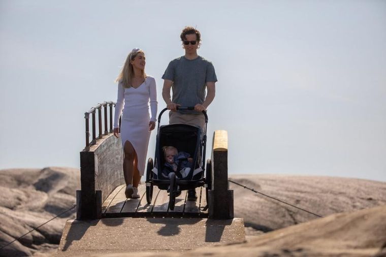 Hamax, Breeze One, przyczepka rowerowa, Navy/Cream