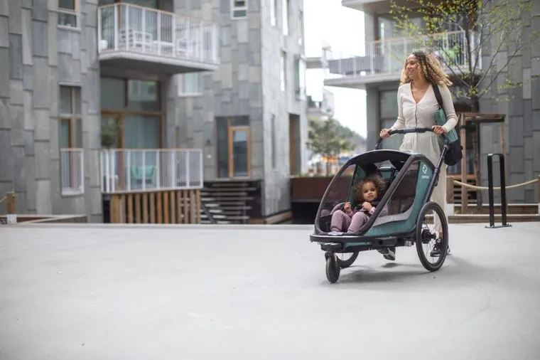 Hamax, Cocoon, przyczepka rowerowa, podwójna, Green/Black