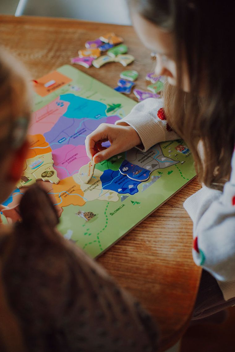 Janod, Mapa Polski, puzzle magnetyczne, 69 magnesów