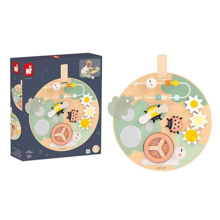 Janod, Sweet Cocoon, wielofunkcyjna tablica edukacyjna, drewniana, Ogród