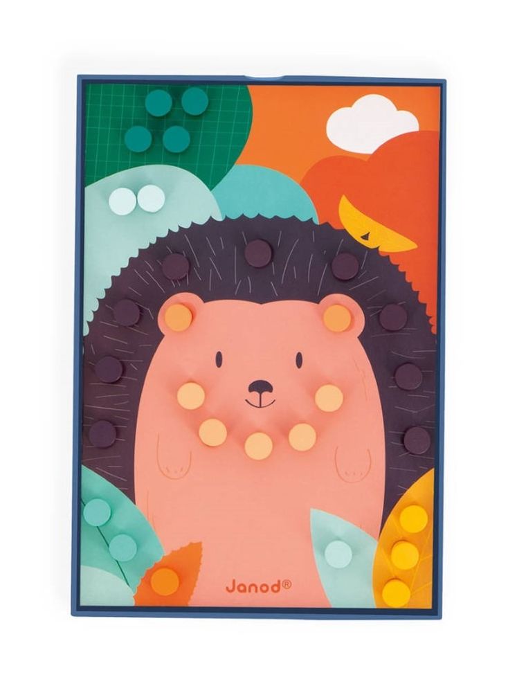 Janod, Układanka drewniana, mozaika, zwierzątka