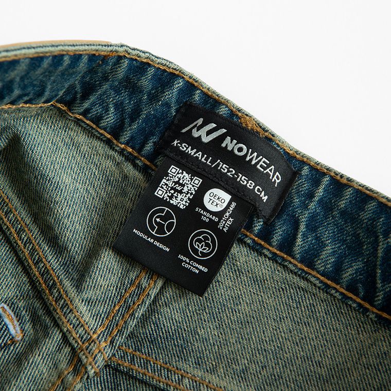 Jeansy wide leg unisex z odpinanymi nogawkami NOWEAR