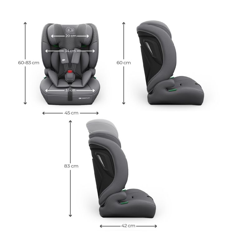 Kinderkraft, Comfort Up 2 Plus, i-Size, fotelik samochodowy, grey, 100-150 cm