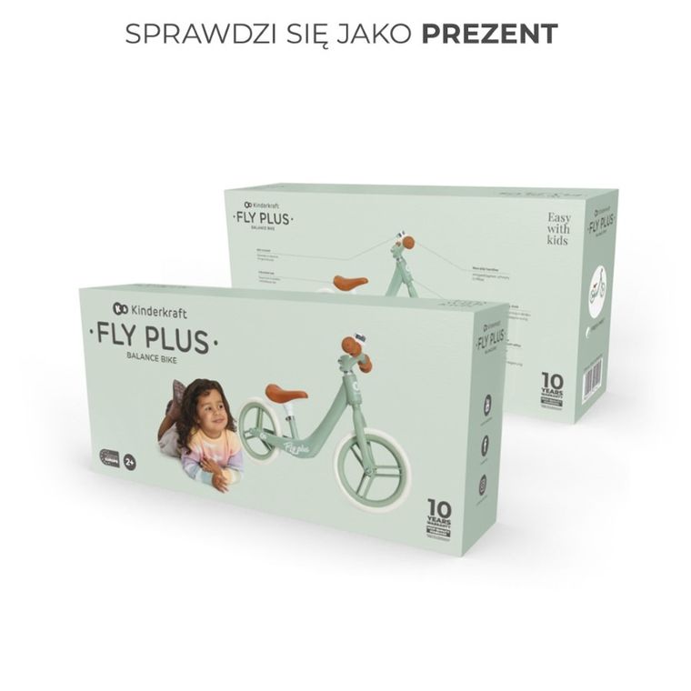 Kinderkraft, Fly Plus, rowerek biegowy, fresh mint