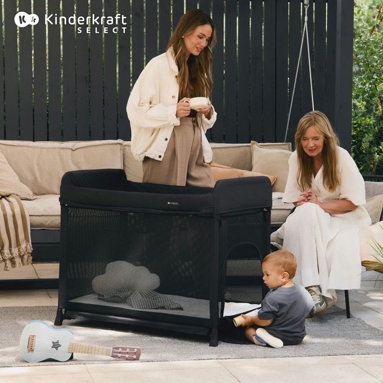 Kinderkraft, Moon Dream, łóżeczko turystyczne, Black