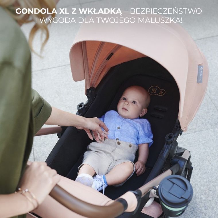 Kinderkraft, Moov 2 Air, wózek wielofunkcyjny, 3w1, Light Grey