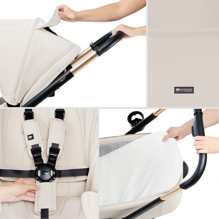 Kinderkraft, Nea 2, wózek wielofunkcyjny 2w1, Soft Beige
