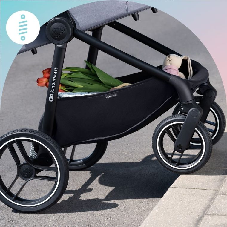 Kinderkraft, Nea, wózek wielofunkcyjny, 2w1, Midnight Black