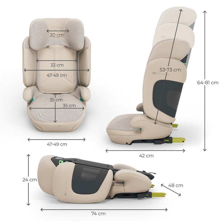 Kinderkraft, XPAND 2 PRO, i-Size, fotelik samochodowy, beige, 100-150 cm