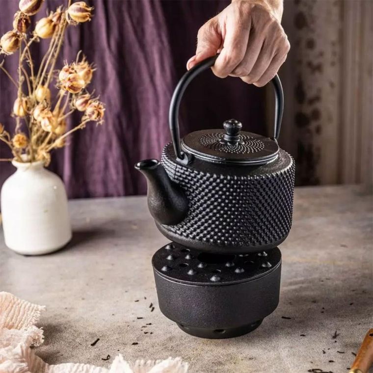 Kinghoff, zaparzacz żeliwny dzbanek z filtrem i podgrzewaczem, 0.8l