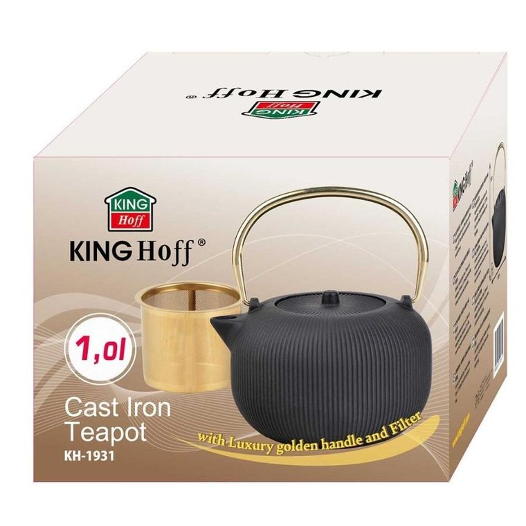 Kinghoff, zaparzacz żeliwny imbryk z filtrem, 1l