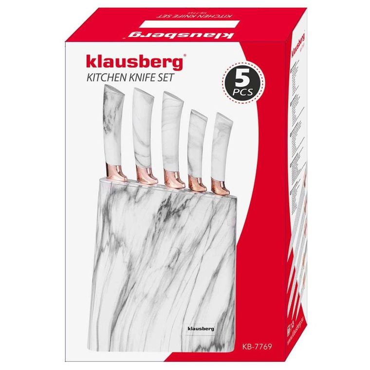 Kinghoff, zestaw noży kuchennych w bloku, 5 szt.