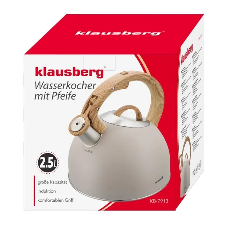 Klausberg, czajnik z gwizdkiem, stalowy, 2,5l, KB-7913