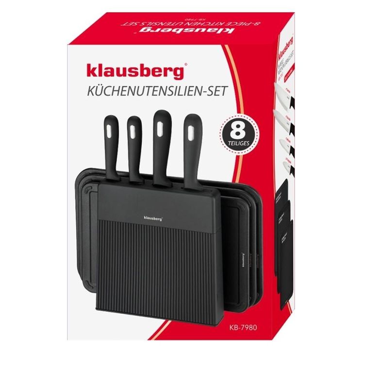 Klausberg, zestaw noży i desek kuchennych w stojaku, kb-7980