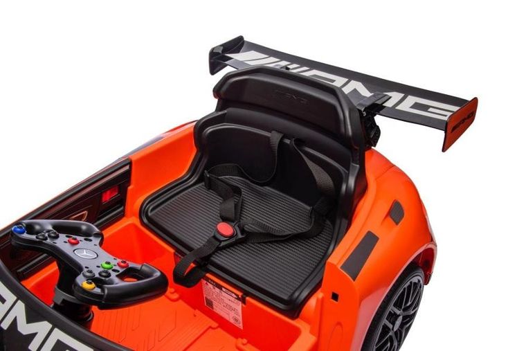 Lean Cars, auto na akumulator, Mercedes AMG GT3, pomarańczowy