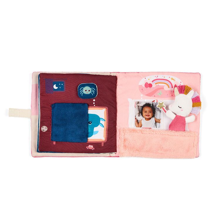 Lilliputiens, Jednorożec Lena, Strażniczka snów, książeczka aktywizująca z mini przytulanką, 18m+