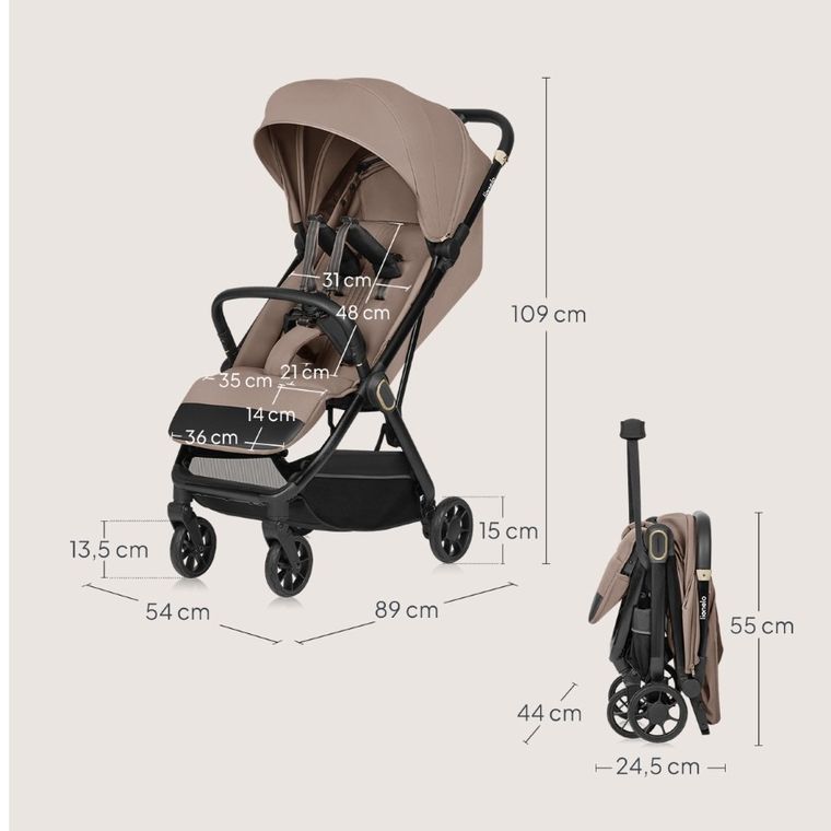 Lionelo, Bess, wózek spacerowy, beige sand