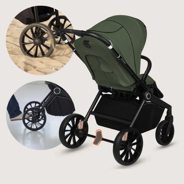 Lionelo, Mika Plus, wózek wielofunkcyjny, 3w1, Green Olive