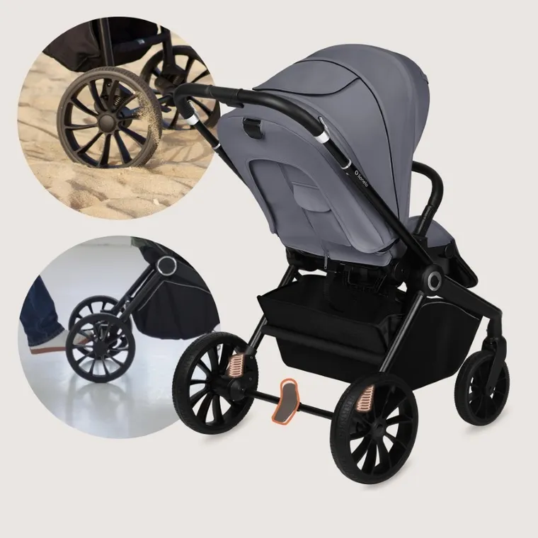 Lionelo, Mika Plus, wózek wielofunkcyjny, 3w1, Grey Stone