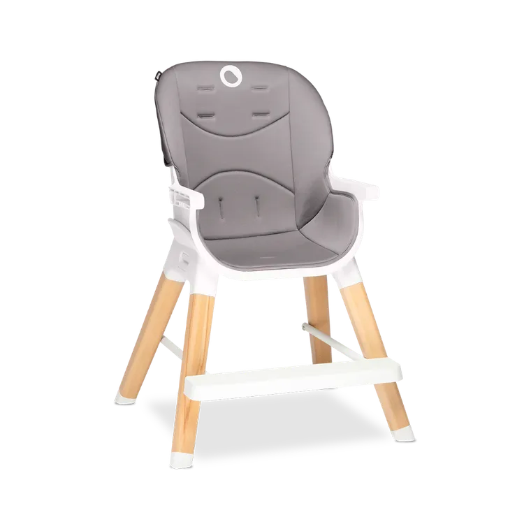 Lionelo, Mona, krzesełko do karmienia, 4w1, drewniane, szare