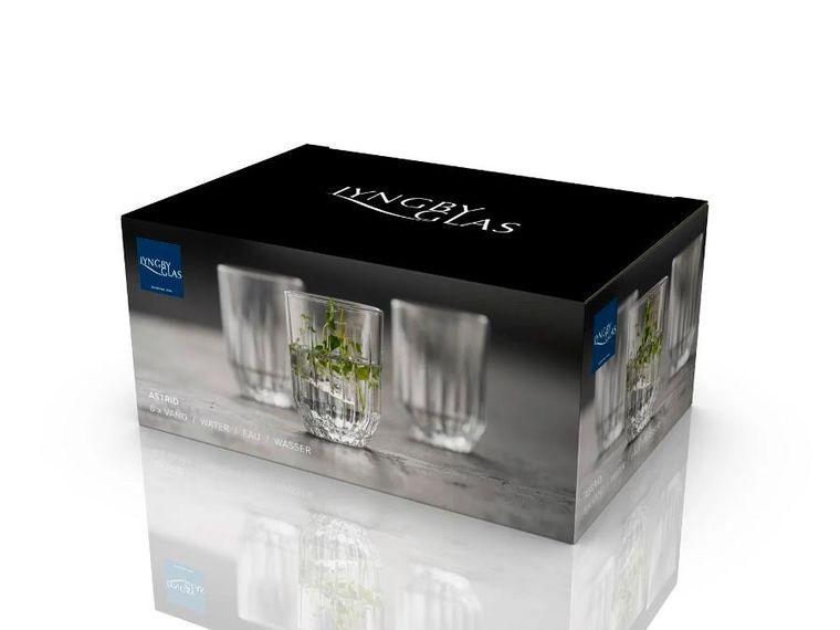 Lyngby Glas, Astrid, szklanki do wody, 250 ml, 6 szt.