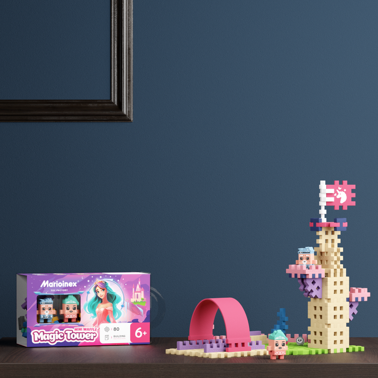 Marioinex, Mini Waffle, Magiczna Wieża, klocki konstrukcyjne, 80 elementów