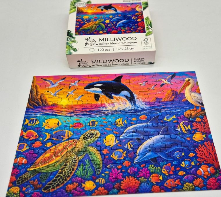 Milliwood, Głębia Oceanu, puzzle drewniane, 120 elementów