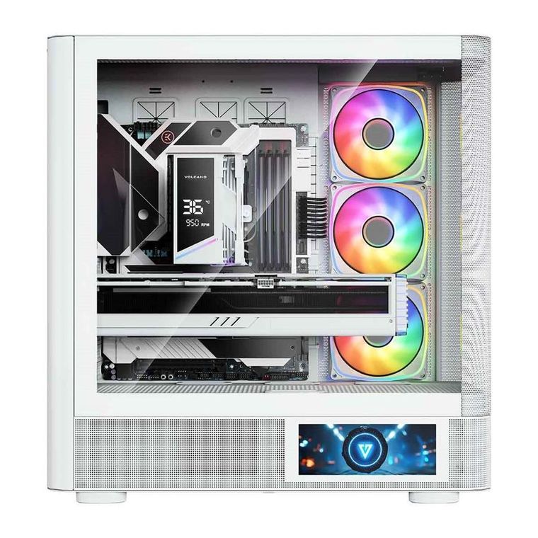 Modecom, Volcano, obudowa komputerowa, AQ400 ARGB MIDI, biała