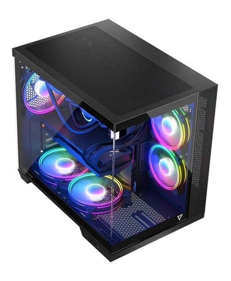 Modecom, Volcano Panorama APEX ARGB 3F Midi, obudowa komputerowa, szara