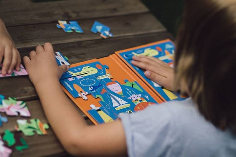 Mudpuppy, Środki transportu, puzzle magnetyczne 2w1, 20 elementów