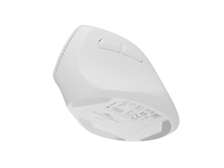Natec, mysz bezprzewodowa, wertykalna, Crake 2, BT 5.2 + 2.4GHz, biała