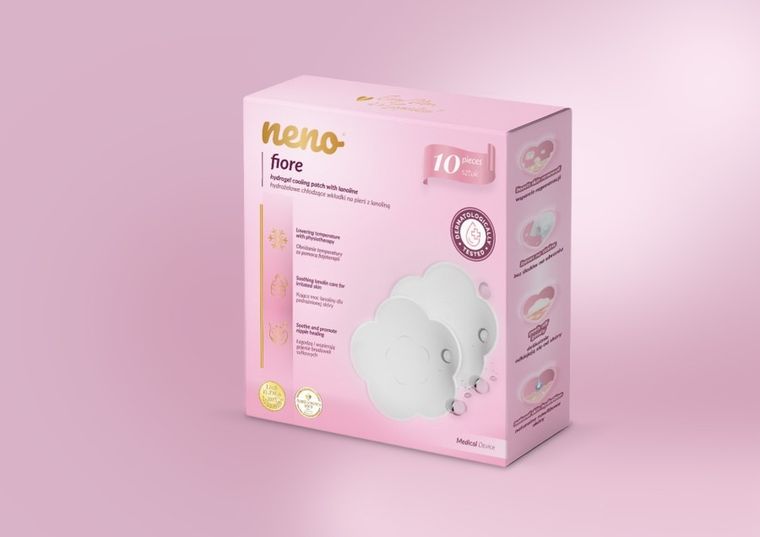 Neno, Fiore, hydrożelowe wkładki na pierś z lanoliną, 10 szt.