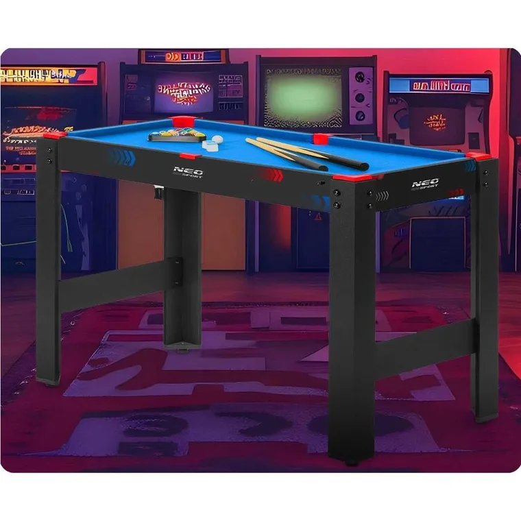 Neo-Sport + stół do gier 5w1: cymbergaj + ping-pong + bilard + koszykówka + łuk z tarczą