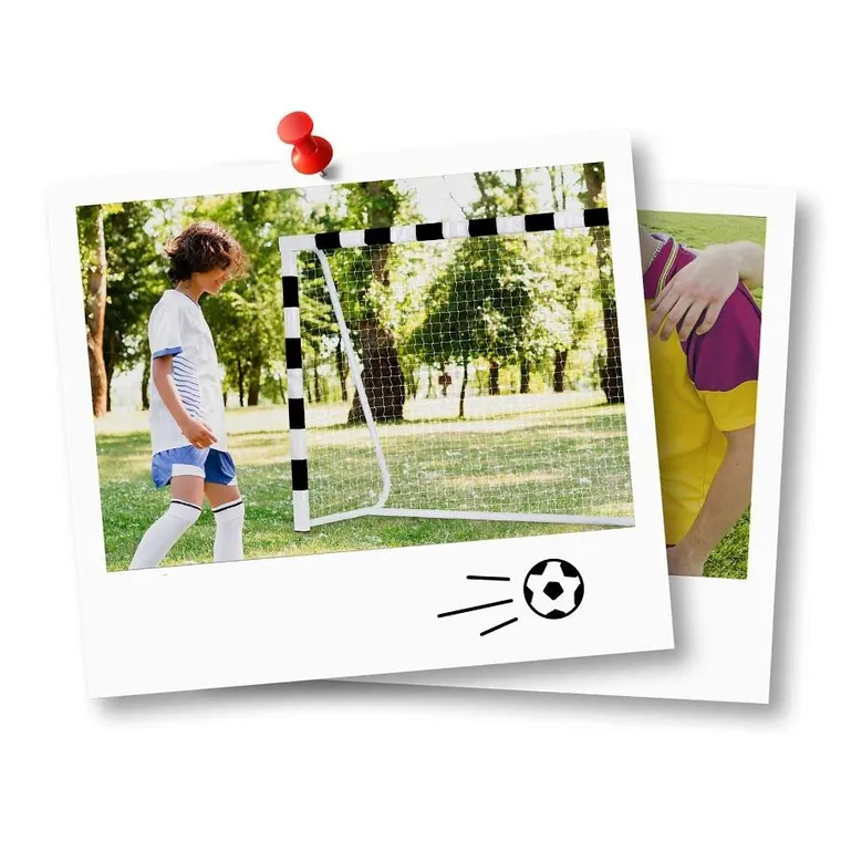 Neo-Sport, bramka do piłki nożnej, czarno-biała, 300-200-90 cm, NS-465