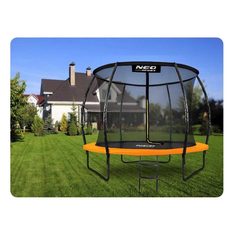 Neo-Sport, trampolina ogrodowa profilowana, z siatką wewnętrzną, 10ft/312 cm