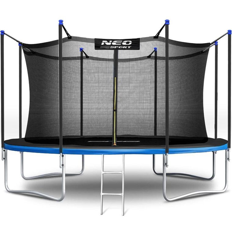 Neo-Sport, trampolina ogrodowa z siatką wewnętrzną i drabinką, 12ft/374 cm