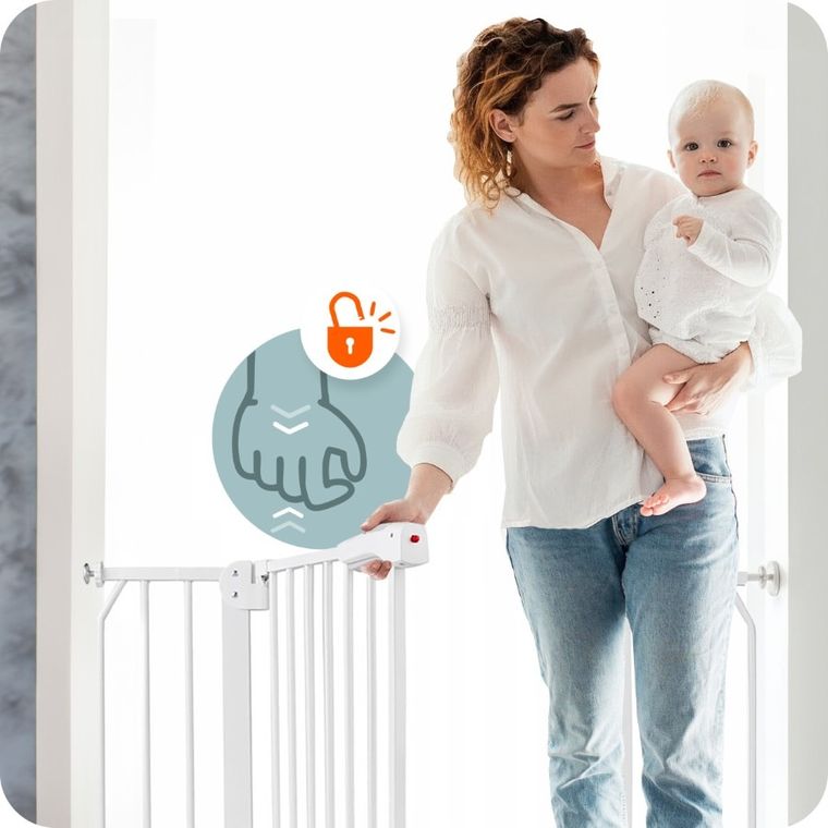 Nukido, barierka, bramka zabezpieczająca, biała, 75-105 cm