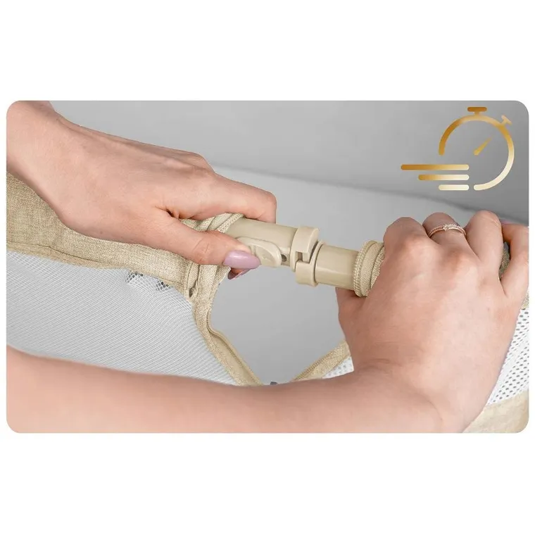 Nukido, NK-243, łóżeczko turystyczne składane, dostawka, beżowe