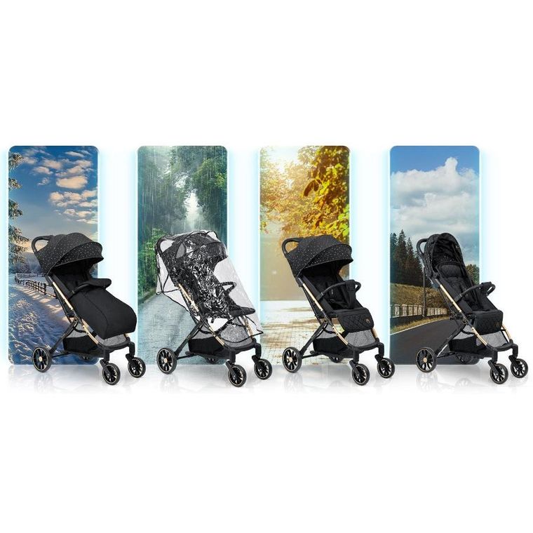 Nukido, Paseo, wózek dziecięcy, spacerówka, czarny w kropki